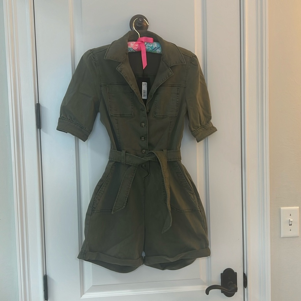 Paige Mayslie Romper, Vintage Ivy Green, Size 2
